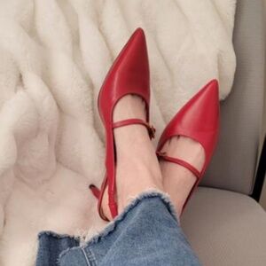 Franco Khloe Slingback Pump In Cherry Red Leather